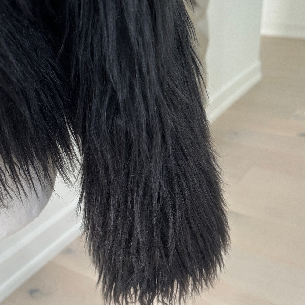 Missguided Black Faux Fur Pea Coat - Picture 4 of 8